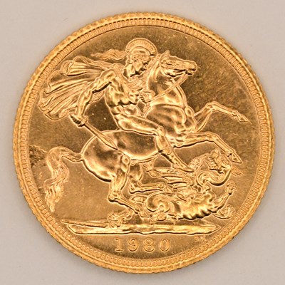 Lot 1638 - An Elizabeth II full sovereign, 1980.