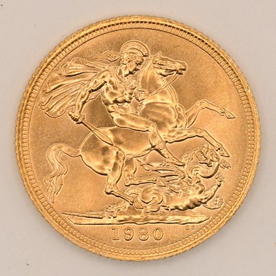 Lot 1642 - An Elizabeth II full sovereign, 1980.