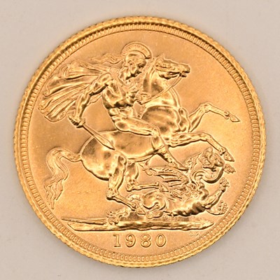 Lot 1643 - An Elizabeth II full sovereign, 1980.