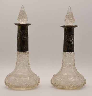 Lot 1255 - A pair of George V hallmarked silver mounted...