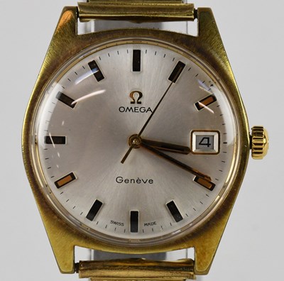 Lot 1797 - OMEGA; a vintage gentleman's gold plated...