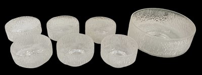 Lot 828 - WHITEFRIARS; a mid century clear bark glass...