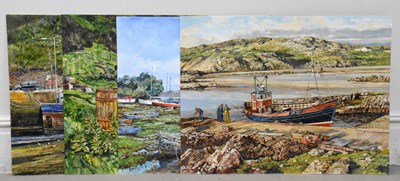 Lot 1522 - EDGAR HODGES (1928-2025); four oils on board...