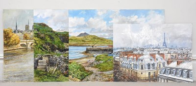 Lot 1500 - EDGAR HODGES (1928-2025); four oils on board...