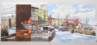 Lot 1523 - EDGAR HODGES (1928-2025); four oil paintings...