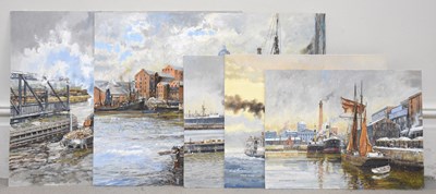 Lot 1491 - EDGAR HODGES (1928-2025); five oils on board,...