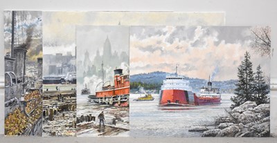 Lot 1497 - EDGAR HODGES (1928-2025); four oils on board,...