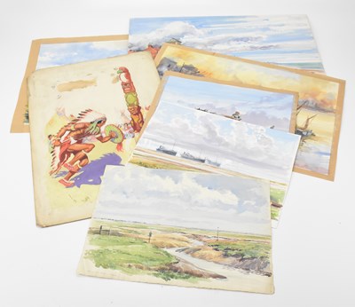 Lot 1494 - EDGAR HODGES (1928-2025); six watercolours...