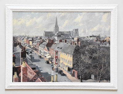 Lot 1563 - EDGAR HODGES (1928-2025); oil on board, aerial...