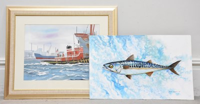 Lot 1606 - EDGAR HODGES (1928-2025); oil on board, fish,...