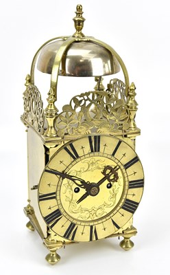 Lot 220 - A reproduction brass lantern clock, with brass...
