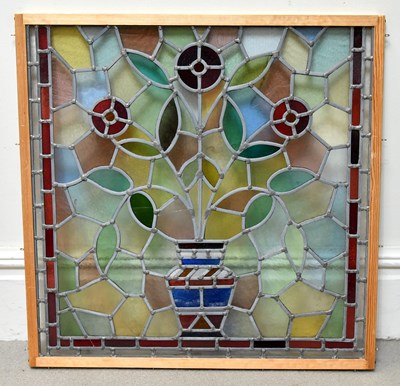 Lot 343 - A modern stained glass window depicting...