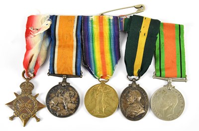 Lot 1221 - A WWI and WWII five piece medal group...