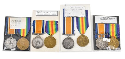 Lot 1173 - Four WWI medal pairs, each comprising a...