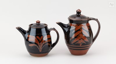 Lot 192 - DEREK EMMS (1929-2004); a stoneware coffee pot...