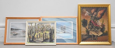 Lot 1583 - KEN LITTLEDYKE; two pastels, one winter scene,...