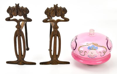 Lot 482 - An Art Nouveau oil lamp reservoir with...