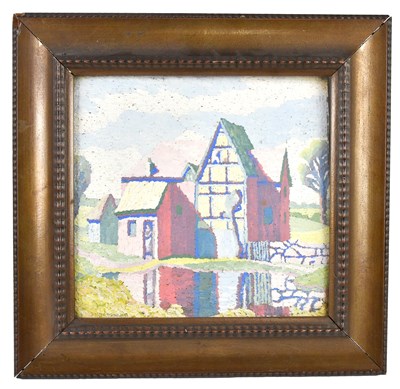 Lot 1734 - BRITISH SCHOOL; oil on board, farmhouse in...