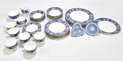 Lot 1326 - WEDGWOOD; a forty piece six setting 'Blue Siam'...