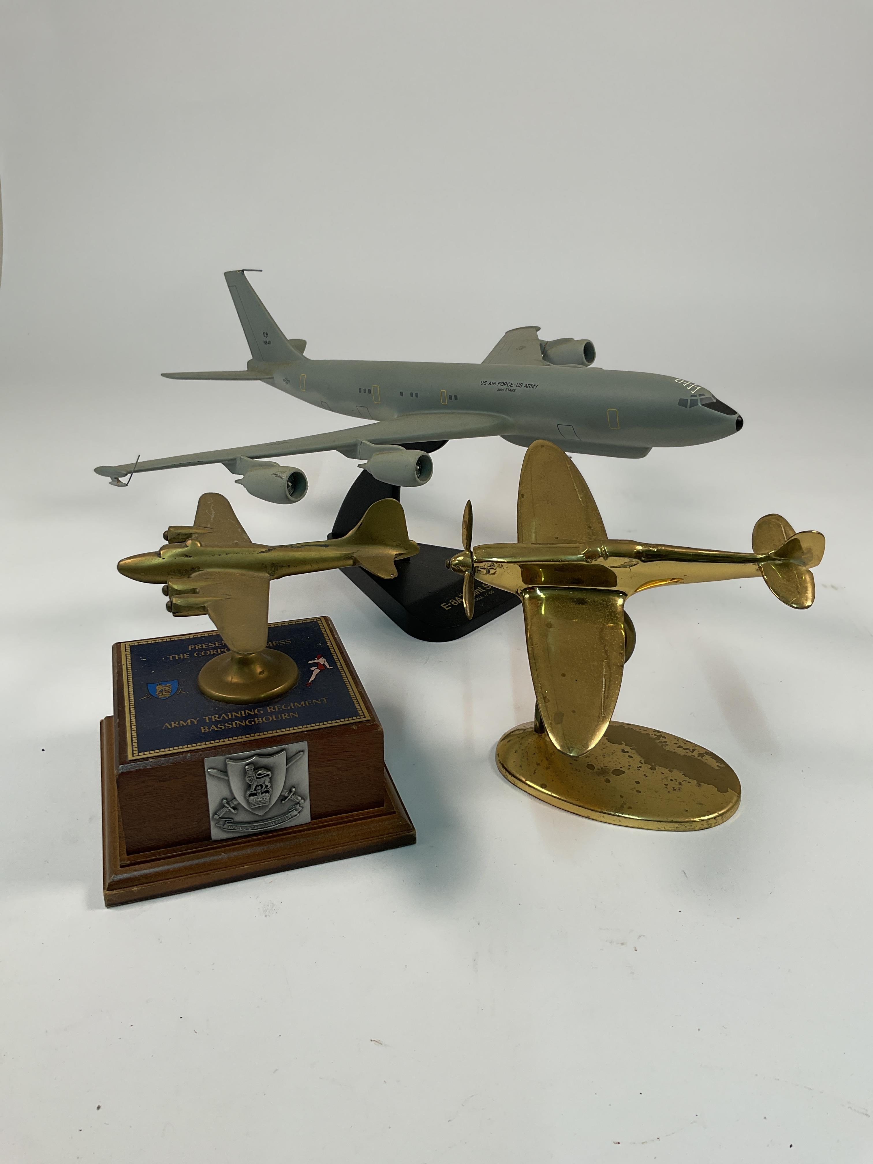 Lot 267 - Three aircraft models, a brass Flying
