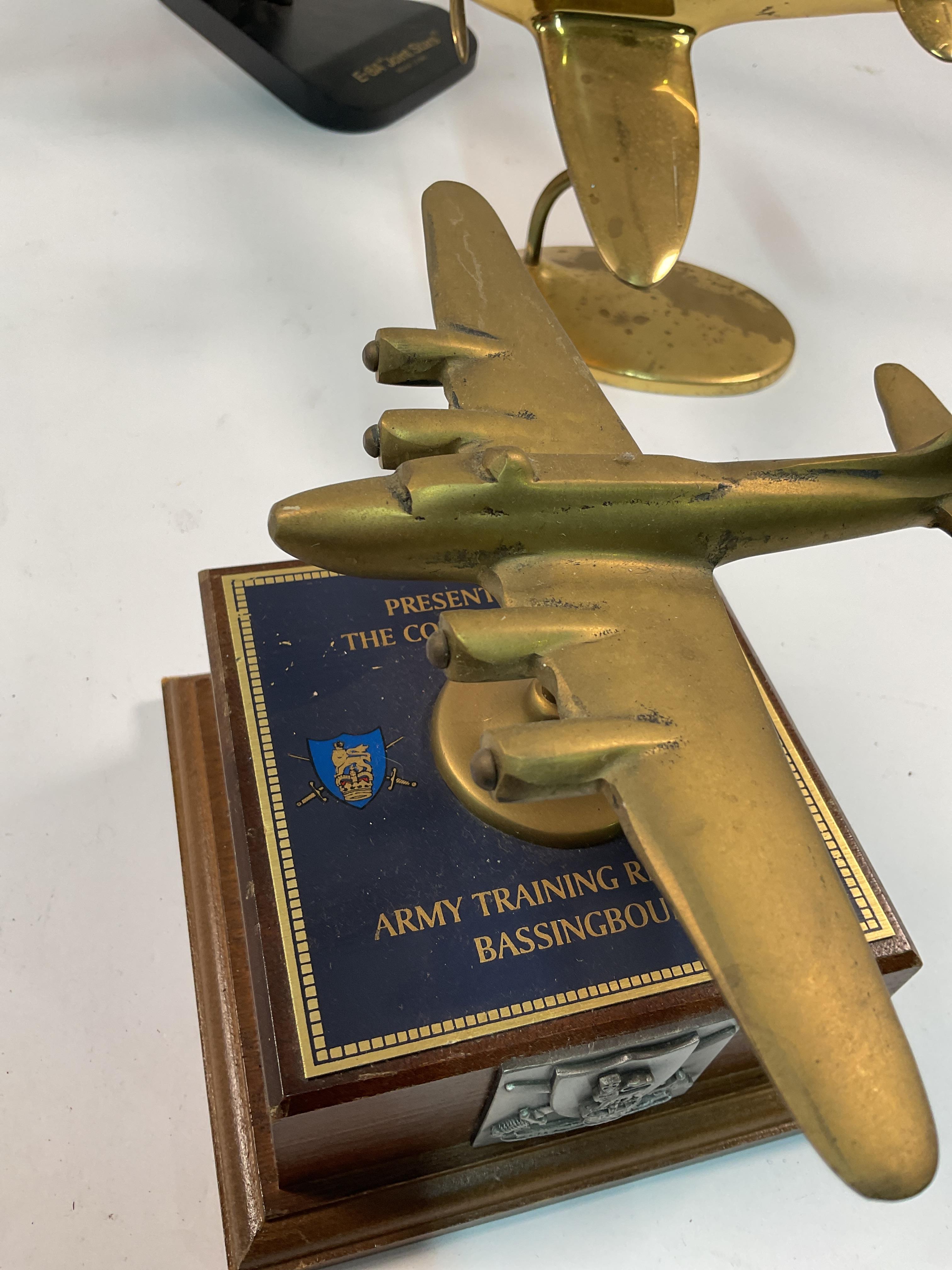 Lot 267 - Three aircraft models, a brass Flying