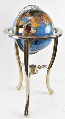 Lot 29 - A polished specimen stone globe on chrome...