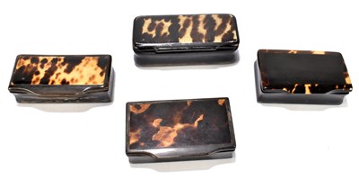Lot 14 - Four Georgian horn and faux tortoiseshell snuff boxes