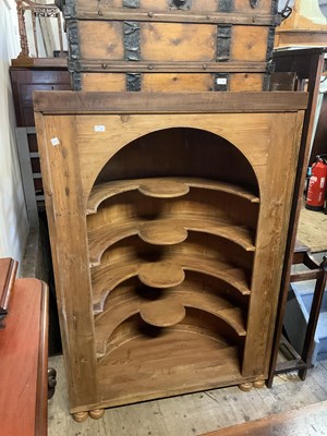 Lot 8 - A Georgian pine alcove cupboard with four...
