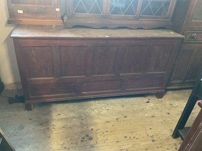 Lot 18 - A 19th century pine blanket chest with...