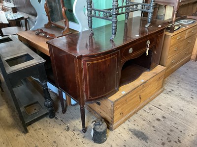 Lot 19 - A 19th century inlaid mahogany sideboard, the...