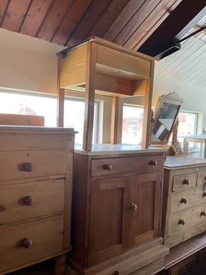 Lot 38 - A vintage pine washstand with white painted...