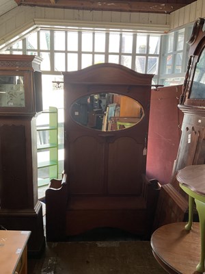 Lot 42 - An Edwardian inlaid mahogany hall stand with...