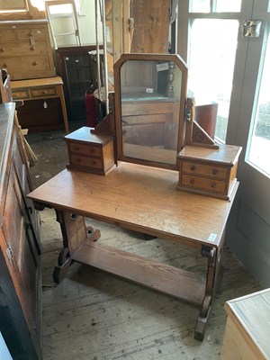 Lot 46 - A 19th century Gothic Revival pitch pine...
