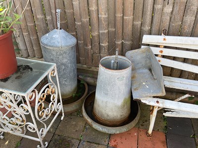 Lot 98 - Two galvanised animal feeders.