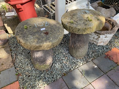 Lot 108 - Two staddle stones, height 57cm (2)