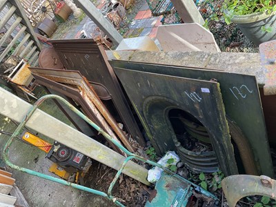 Lot 122 - Five cast iron fire inserts, with a cast iron...