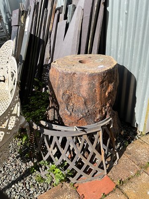 Lot 126 - A large stone jardinière stand in the form of...