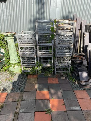 Lot 129 - Fourteen galvanised milk crates (14)