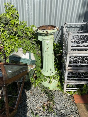 Lot 131 - A green painted cast iron column.