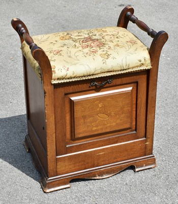 Lot 1633 - An Edwardian mahogany piano stool, height 61cm,...