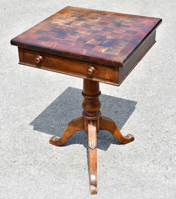 Lot 1582 - A Victorian chess top inlaid single drawer...