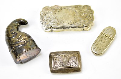 Lot 37 - Four silver plated snuff boxes