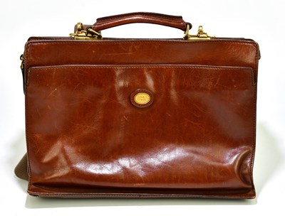 Lot 709 - THE BRIDGE; a congo brown leather attache...