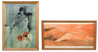 Lot 671 - JUNE A C BURNETT; monoprint, 'Thornbushes in a...