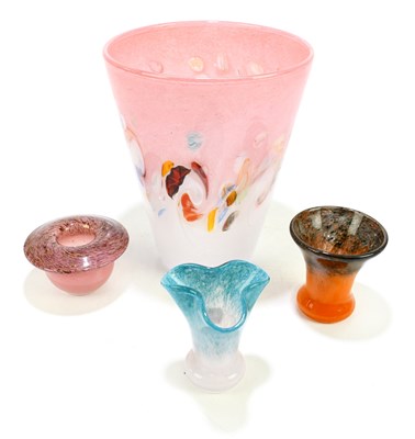 Lot 1441 - VASART; a large conical Art Glass vase,...