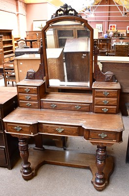 Lot 1570 - A late Victorian mahogany dressing table, on...