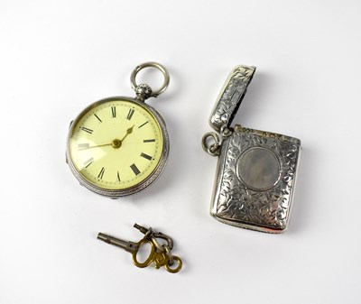 Lot 695 - A hallmarked silver small open face key wind pocket watch