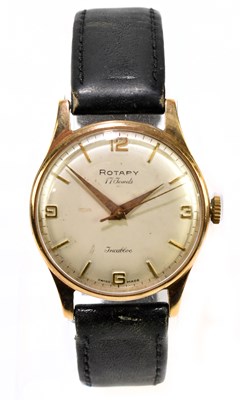 Lot 1307 - ROTARY; a gentleman's 9ct gold wristwatch