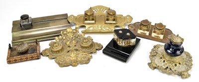 Lot 75 - A collection of seven 19th century and later inkwells