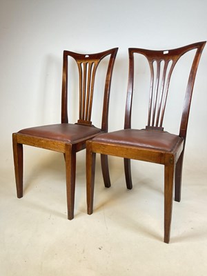 Lot 542 - A pair of Georgian inlaid dining chairs with...